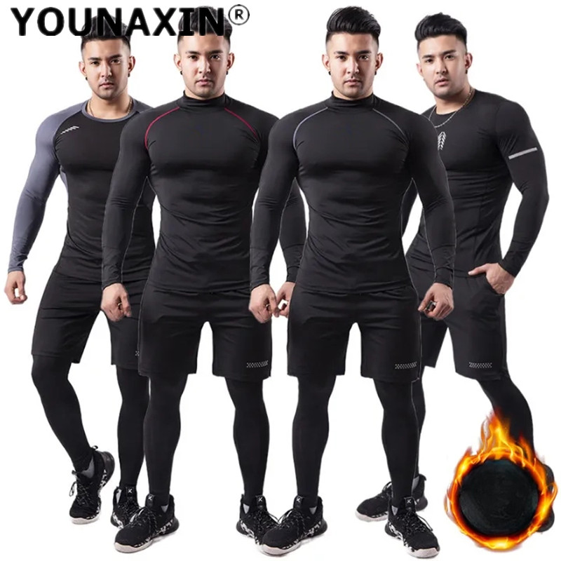 3-piece Men Plush Warm Sports  - Yoga Fitness For Men ulasan dan harga